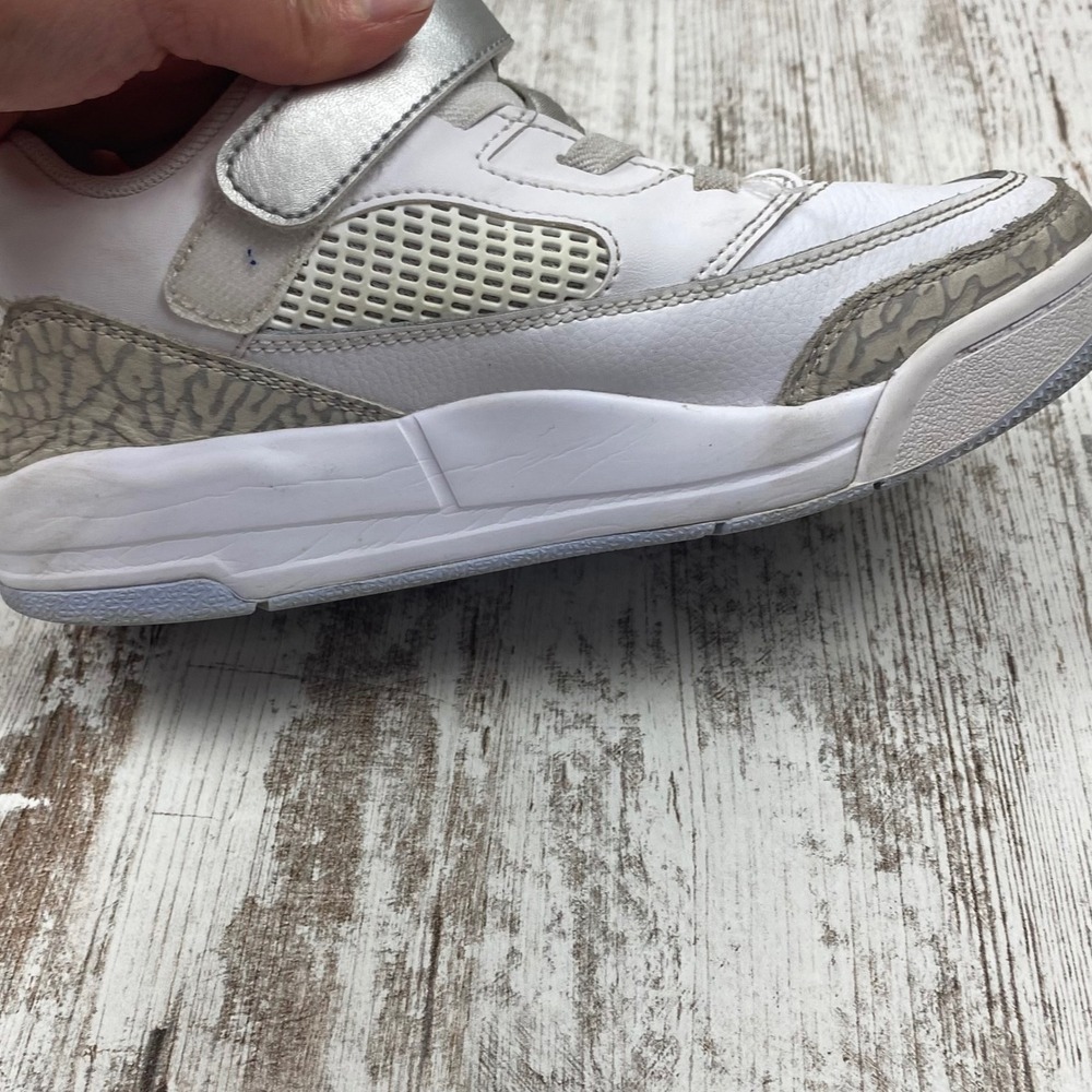 Jordan Spizike Low PS White Gray Silver Elephant Print Retro Sneakers Kids 3Y - Picture 11 of 15